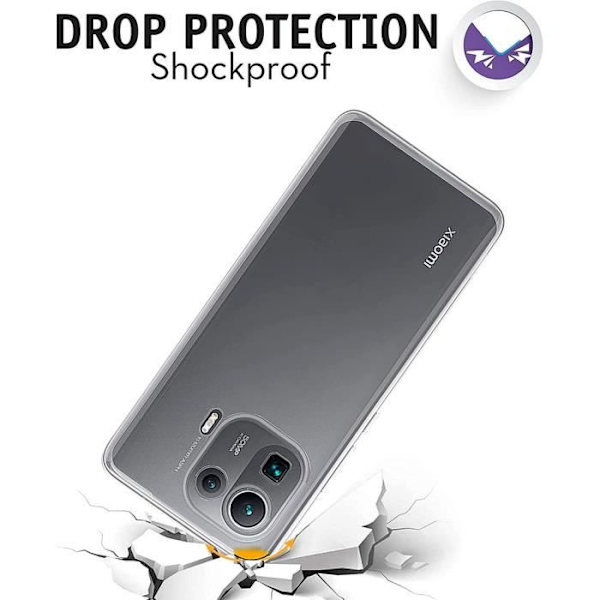 Fodral till Xiaomi Mi 11 Pro, 2 härdade glasögon ingår - Mjukt silikonförstärkt skydd