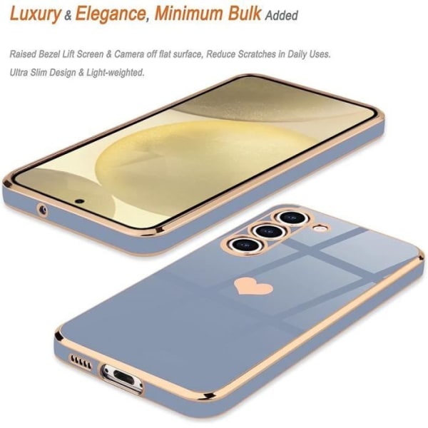 Coque - Xiaomi - Redmi 9C/10A - Blå - Stötsäker Skydd - Guld Hjärtmönster Blå