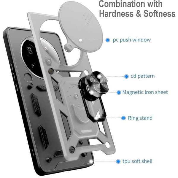 Skyddsfodral - E.F.CONNECTION - för Xiaomi 15 Ultra - Silver - Stötsäker - Inkluderade härdade glas Silver