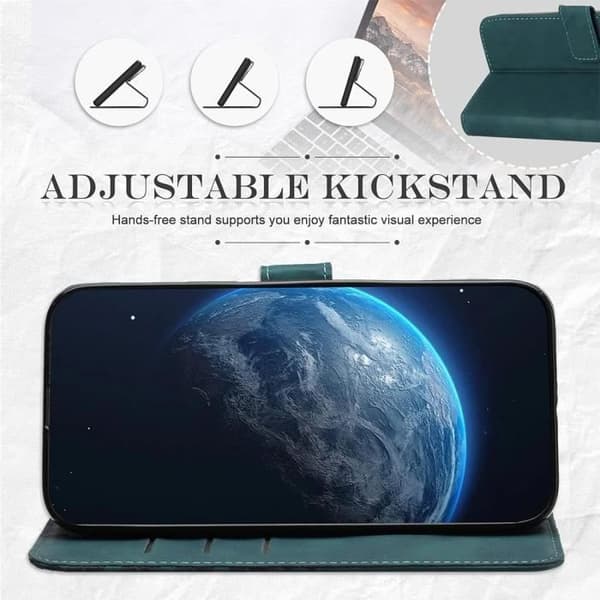 Coque - E.F.CONNECTION - För Xiaomi Redmi Note 13 Pro+ 5G - Syntetiskt Läder - Nattgrön - Stödfunktion Midnattsgrönt