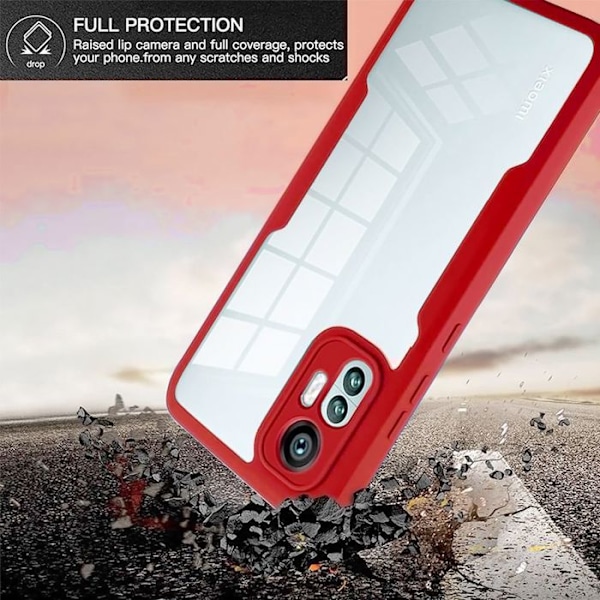 Skyddande skal för Xiaomi Redmi Note 14 Pro Plus 5G - Heltäckande TPU+PC - Röd - E.F.Connection® Röd
