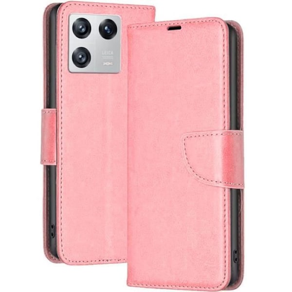 Cover til Xiaomi 13 Pro - E.F.CONNECTION - Magnetisk Lukning - Læder Effekt - Pink Rosa