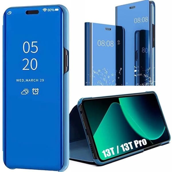 Coque - Xiaomi - 13T/13T Pro - Skydd Clear View - Blå - Semi-rigida Blå