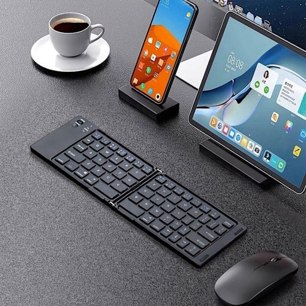 Universellt Fällbart Bluetooth Tangentbord Franska AZERTY, för Surfplatta Telefon Dator Windows iOS Android