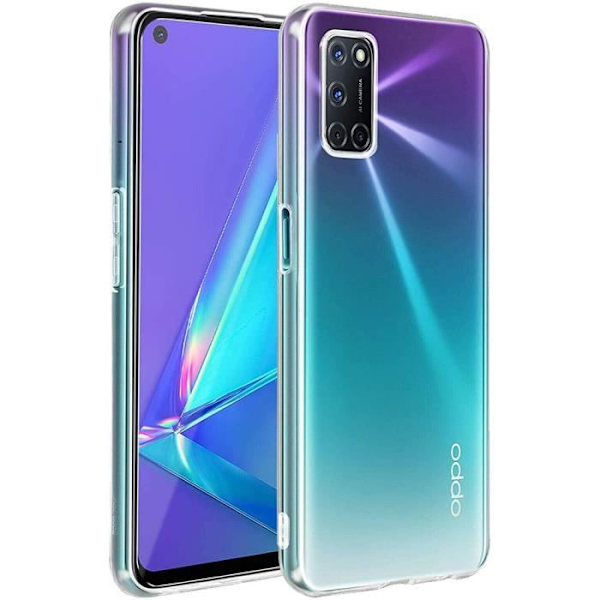 Taske til OPPO A72 (6,5") silikoneforstærket beskyttelse 4 hjørner anti-shock Transparent