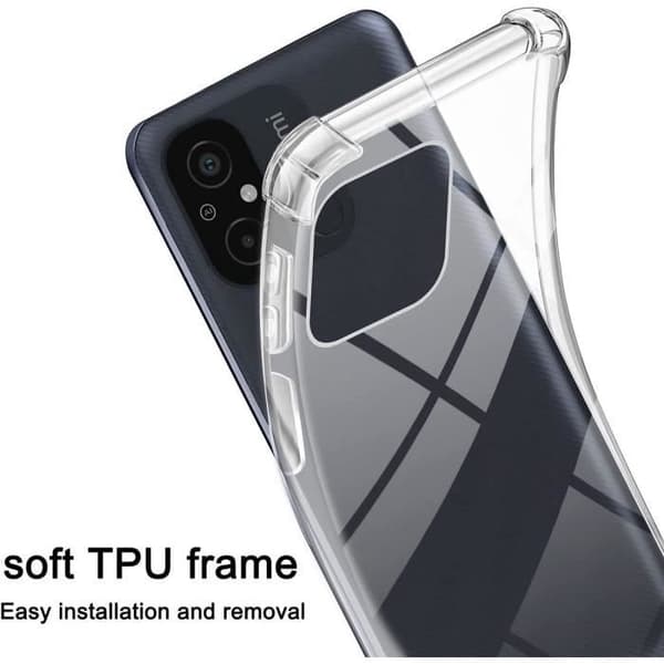 Coque Cordon - E.F.CONNECTION - För Xiaomi Redmi 12C/11A - Transparent - Förstärkt Skydd - Repellerande marinblå