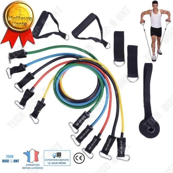 KIN TD® elastisk bånd sæt fitness bodybuilding 11 modstand sport træk bred ankel fodstrop kit Elastiband øvelse