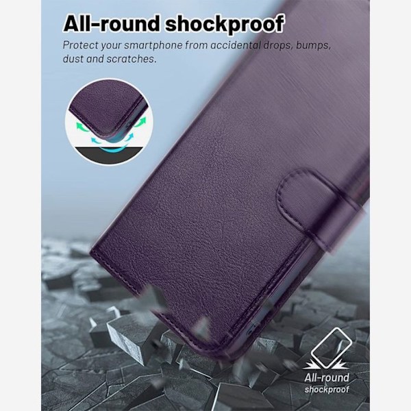 Coque til Xiaomi 15, Beskyttelse med klap Anti-ridser Stødabsorberende Kædetlæder Mørkeblå Mörklila