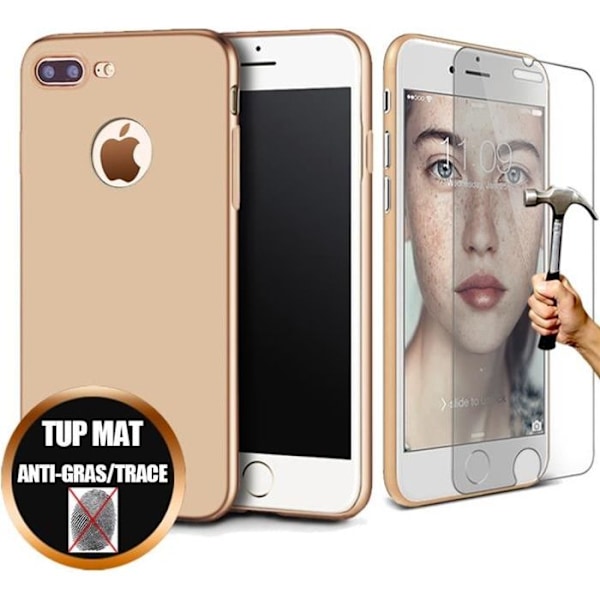 Skræm og Stærkt Glas - Apple - iPhone 8 Plus - Silikone TPU - Stødabsorberende - Ultra Thin gyllene
