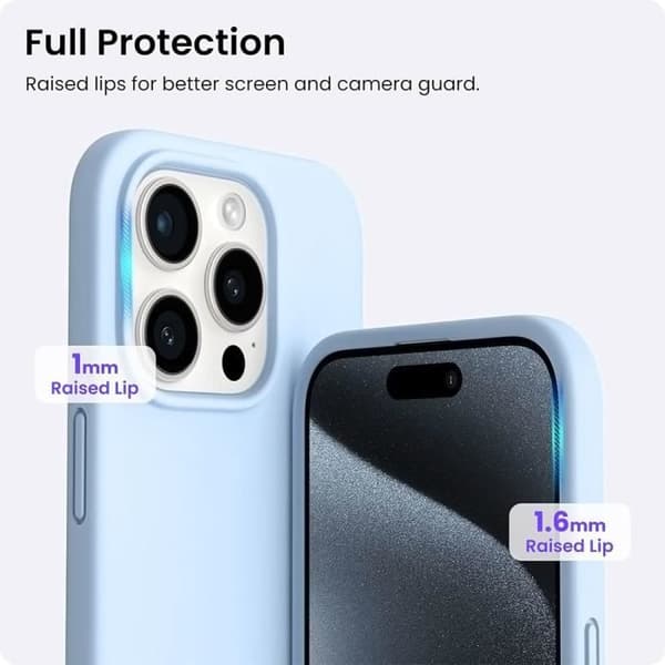 Siliconefodral - Unisex - för iPhone 15 Pro Max - Stöttålig - Slim - Ljusblå Himmelsblå