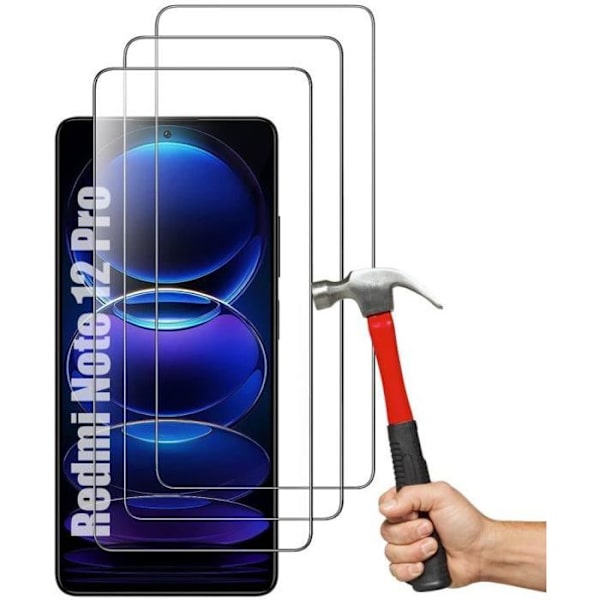 [3 stycken] Härdat glas för Redmi Note 12 Pro 5G / Note 12 Pro+ 5G - Skärmskydd Transparent