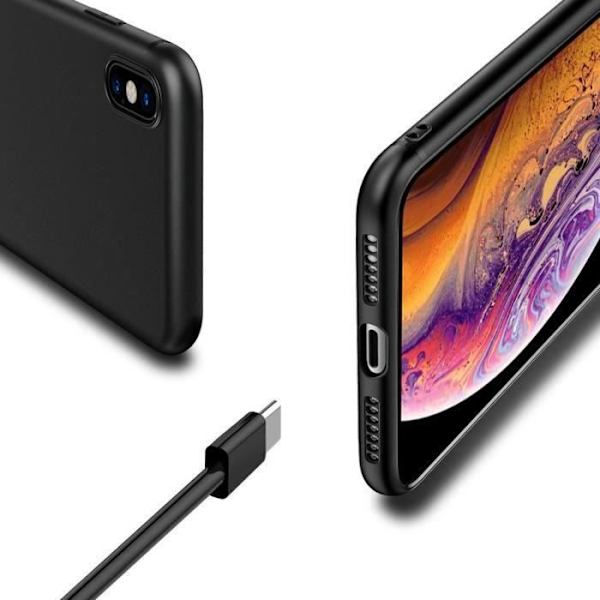 iPhone XS silikone TPU etui [Mat sort] [Ultra Slim] til iPhone XS/X