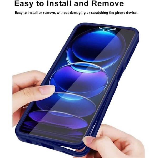 Skyddshölje för Xiaomi - Redmi 14C - Mjuk TPU - Hård PC - Mörkblå marinblå
