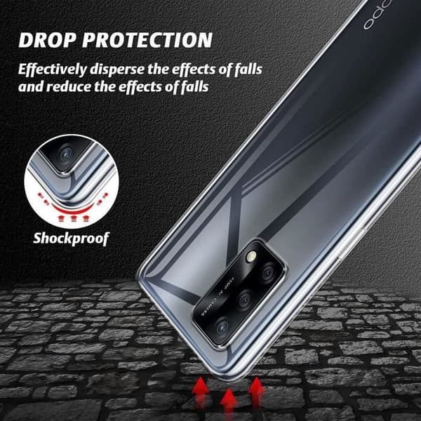 Coque - OPPO - A74 4G - Silikon Mjuk - Förstärkt Skydd - Transparent Transparent