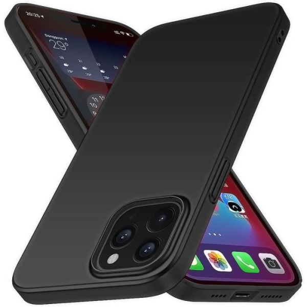 Cover til iPhone 12 Mini sort + hærdet glas skærmbeskytter, blødt silikone beskyttende bumper cover