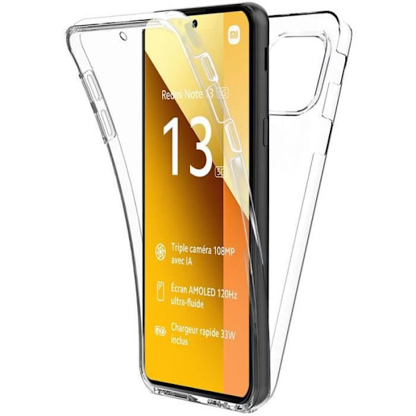 Helkroppsfodral för Xiaomi Redmi Note 13 5G (ej för 4G) Stötsäkert Anti-Rep Transparent Skydd