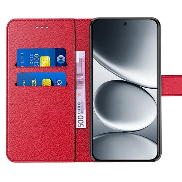 Skydd för Xiaomi Redmi Note 15 Pro 4G - Ridskydd Stötsäker Konstläder Röd Röd