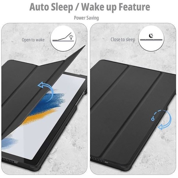 Coque Tablet - til Samsung TAB A8 - Sort Cover - Støttefunktion - Automatisk Standby-Vækning Svart