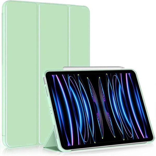 Skal för iPad Pro 11 Tum (2022/2021/2020/2018) Stötabsorberande skydd med Ställ för Väcka-Sömn - Grön Grön