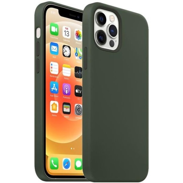 iPhone 12 (6.1") Premium TPU-fodral, stötsäker, anti-halk - midnattsgrön Nattgrönt