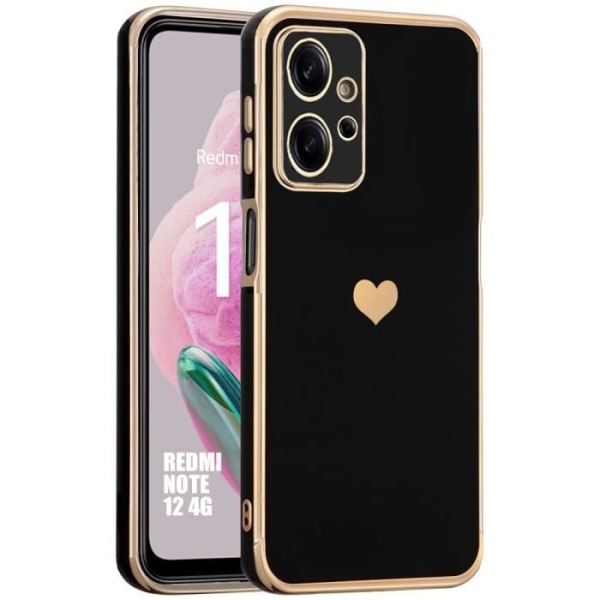 Cover - Xiaomi - Redmi Note 12 - Sort - Stødabsorberende - Fleksibel - Luksus Svart