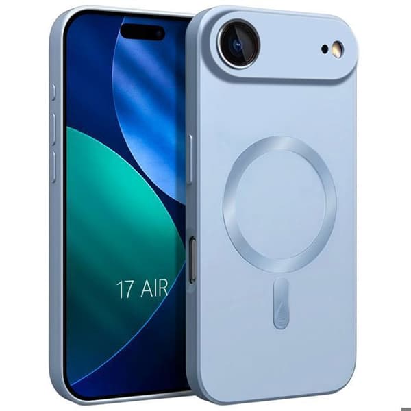 Telefonfodral - E.F.Connection - för iPhone Air - Halkfri Silikon med Magnetring Blå Blå