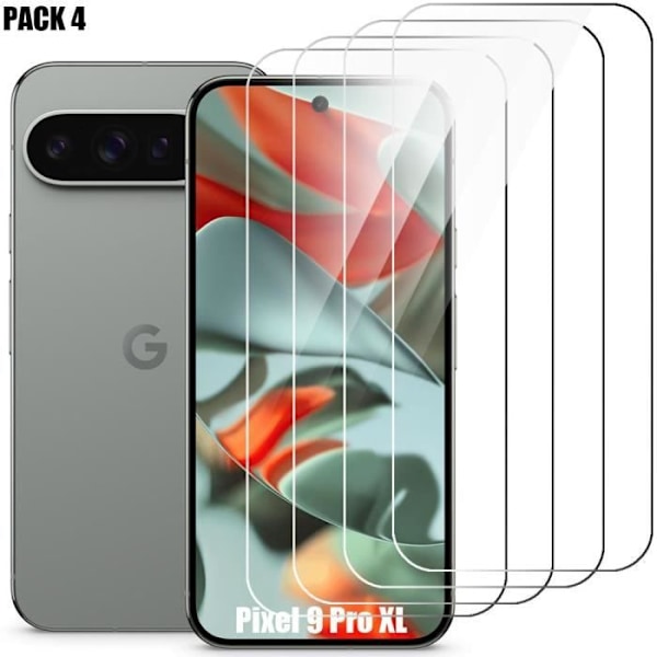 Skärmskydd - Google - Pixel 9 Pro XL - Härdat Glas - 4-pack - Repellerande Transparent