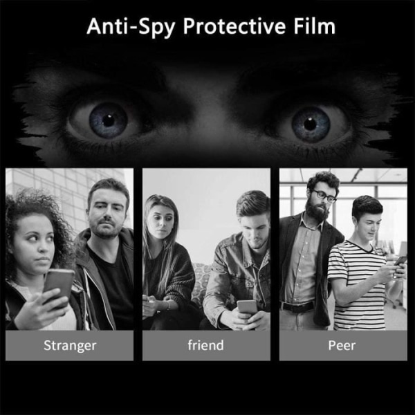 Hærdet Glas Anti Spy - OPPO - A74 - Sort - 2 Stykker - Kradsbestandig Svart
