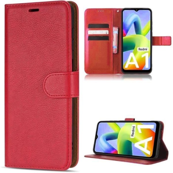 Fodral till Xiaomi Redmi A1/A2 Soft Wallet Stötsäker korthållare Skydd PU-läder - Röd Röd