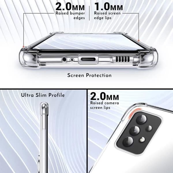 Silikonskal - E.F.CONNECTION - för Redmi Note 13 Pro 5G - Transparent - Förstärkt Stöttålig - Inbyggt Stöd Transparent