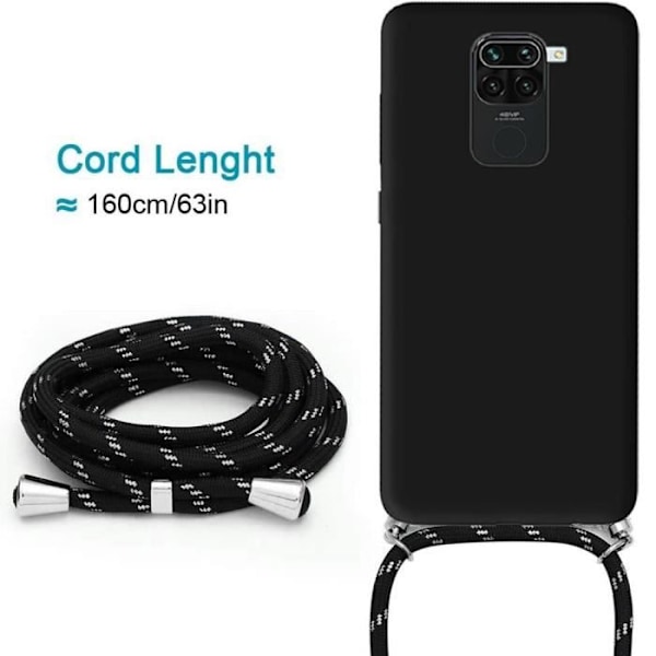 Coque - Xiaomi - 10T Pro - Blød Silikone - Anti-Rids - Justerbar Rem Svart