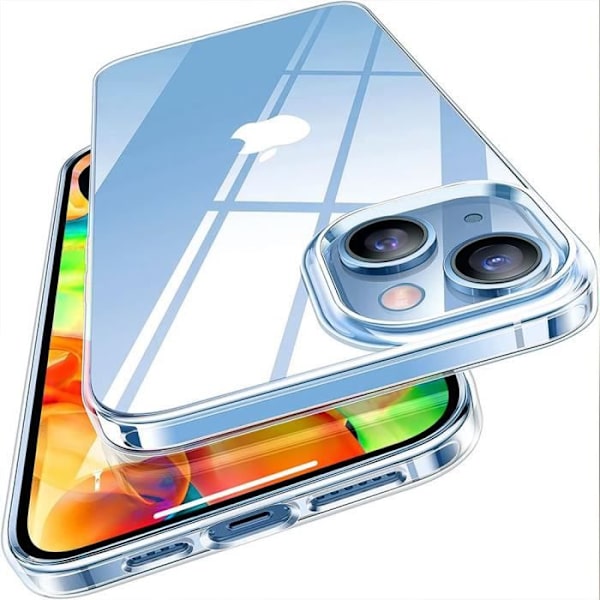 Silicon Skaft - iPhone 14 - 100% Transparent - 3 Härdat Glas - 2 Kameraskydd Transparent
