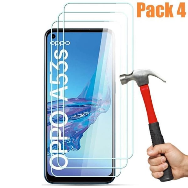 Skärmskydd - E.F.CONNECTION - för OPPO A53S - Paket om 4 - Härdat Glas - Rep resistant Transparent