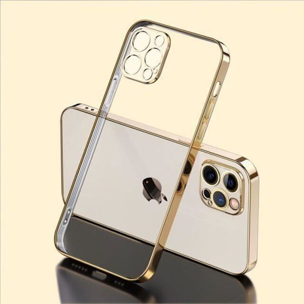 Coque Silikone til iPhone 13 Pro Max - E.F.Connection - Guld - 2 Tempereret Glas - Metallisk Kant gyllene