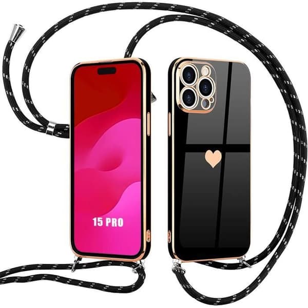 Coque - E.F.CONNECTION - för iPhone 15 Pro - Mjuk - Stötsäker - Ripskyddande Svart