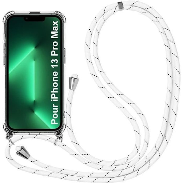 Skyddsskal - E.F.CONNECTION - för iPhone 13 Pro Max - Flexibelt - Transparent-Vit - Stöt resistent Transparent-Vit