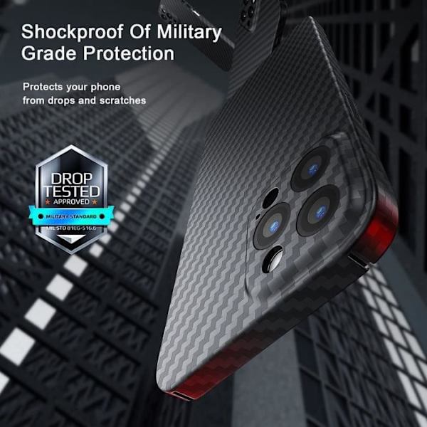 Beskyttelsescover til iPhone 14 Pro - E.F.CONNECTION - Sort Stødabsorberende Carbonfiber Svart