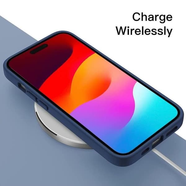 Coque - E.F.CONNECTION - för iPhone 15 - Ultra-Tunn - TPU-Skydd - 2 Härdade Glas marinblå