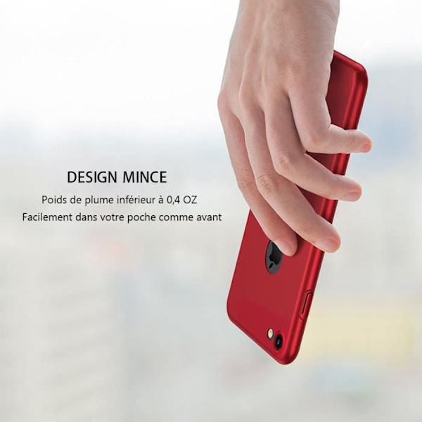 Skydd för iPhone 8 - E.F.CONNECTION - Röd - Silicone TPU - Repåtsresistent - Stötabsorberande Röd