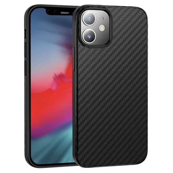 Coque en silicone - E.F.CONNECTION - för iPhone 12 Pro Max - Ultrafin - Stötsäker - Rep-resistant Svart