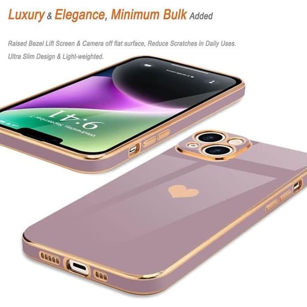 Coque - E.F.CONNECTION - för iPhone 14 - Flytande silikon - Stötabsorberande skydd - Lila Lila