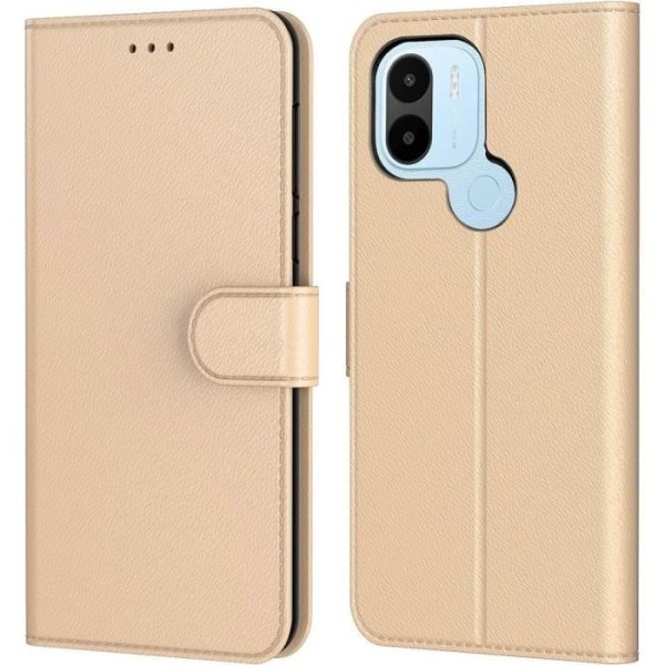 Etui til Redmi A1+/A2+ (A1 Plus/A2 Plus) 360 graders beskyttelse Anti-shock Anti-ridse lædereffekt - guld gyllene
