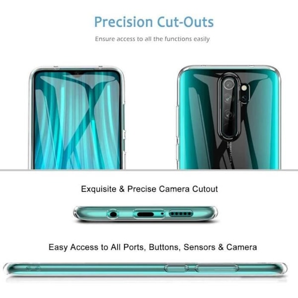 Skyddsfodral för Redmi Note 8 Pro (6,53") - E.F.CONNECTION - Mjuk - Transparent - Härdat glas Transparent