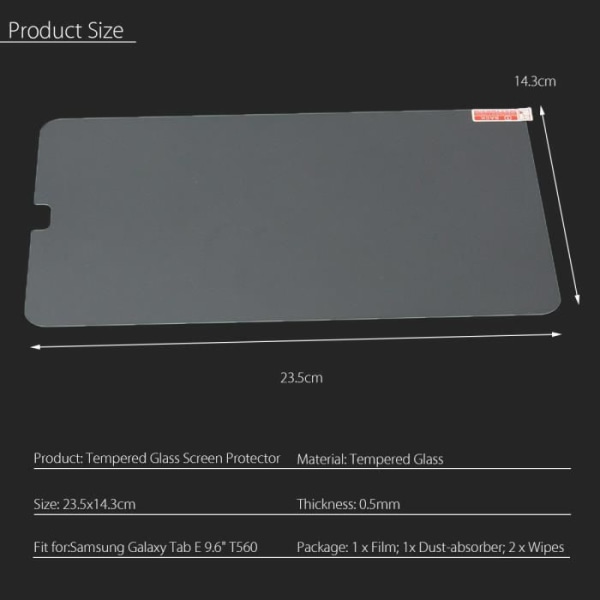 NEUFU skyddande härdat glasfilm för Samsung Galaxy Tab E T560 9,6 tum