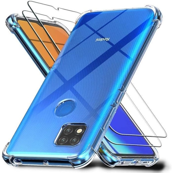 Etui til Redmi 9C (5,7") Forstærket kant med høj modstandsdygtighed mod stød med hærdet glas Transparent