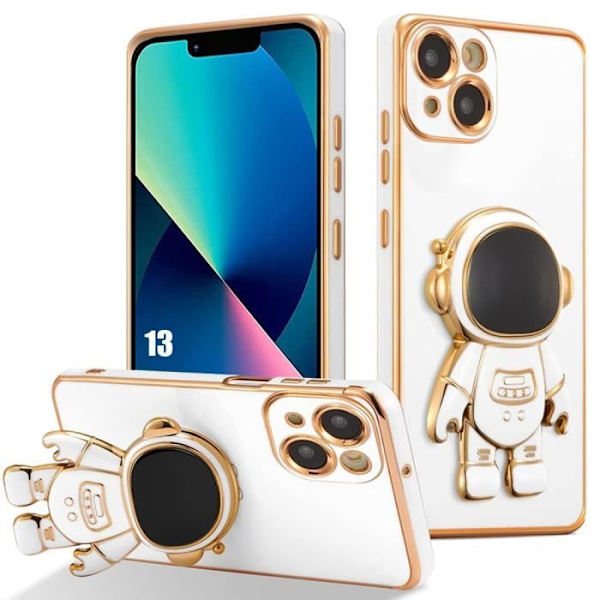 Skyddsskal - E.F.CONNECTION - iPhone 13 - Mjuk TPU - Astronautstöd - Vit Vit