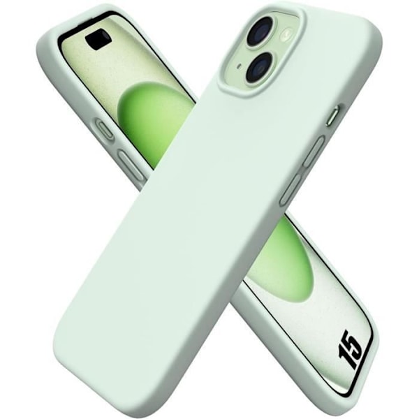 Mobilskal för iPhone 15 - Silikon - Matt Grön - Stöttålig - Tunn - Halkfri Textur Grön
