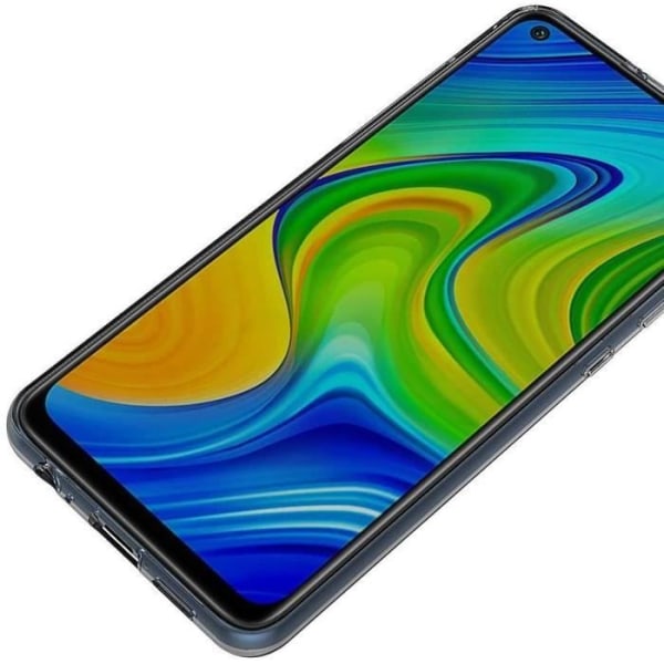 Fodral för Redmi Note 9 (6,53") Förstärkt skydd med hög motståndskraftig silikon + härdat glas Transparent