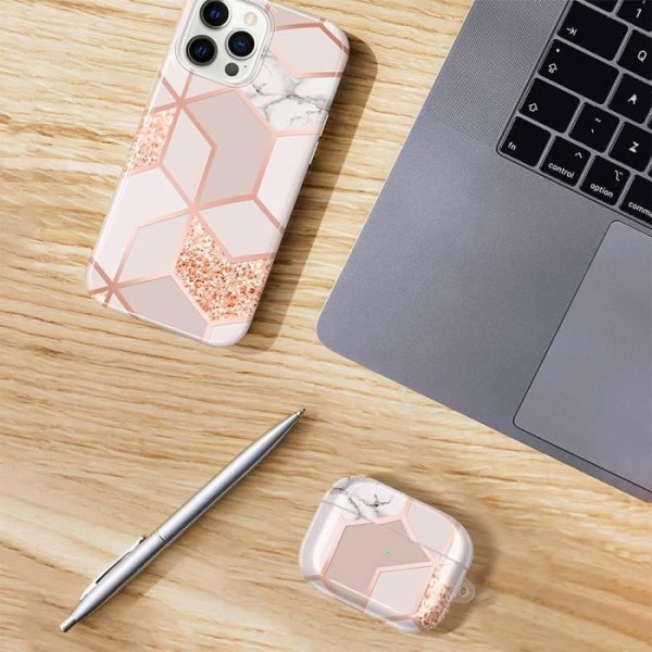 Fodral till iPhone 15 Pro Pink Marble Pattern Protection Lättvikt Mjukt Stötsäkert