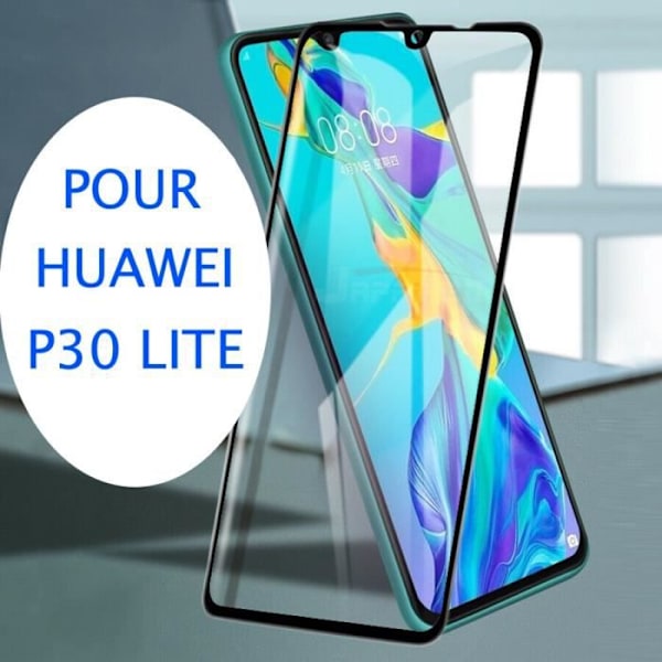 Beskyttelsesfilm - Huawei - P30 Lite - hærdet glas - Fuld beskyttelse - Kradsikker Svart